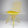hot sell replica chair wire chair with leather cushion